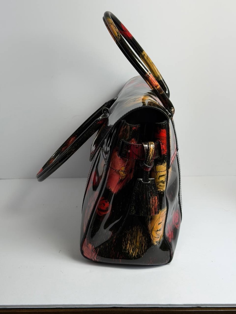Mulberry Scribbly Floral Patent Leather Bayswater Handbag EXTREMELY RARE - Picture 6 of 16